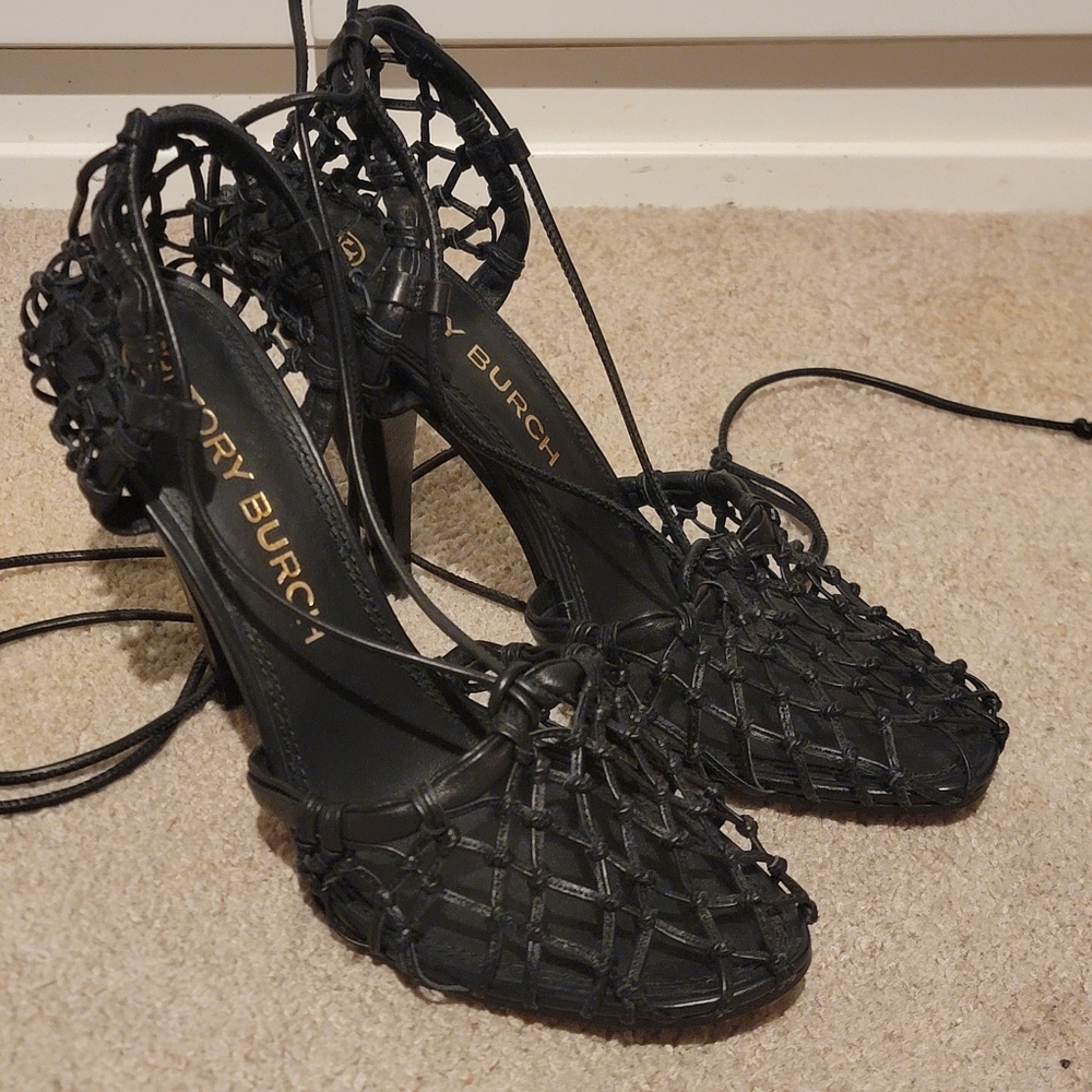 Tory Burch Helena Mesh Lace Pump Black Size 11 - Picture 6 of 12